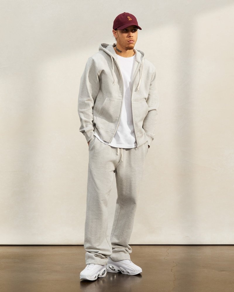 pantalones octobers very own ovo herringbone open hem sweatpant grises