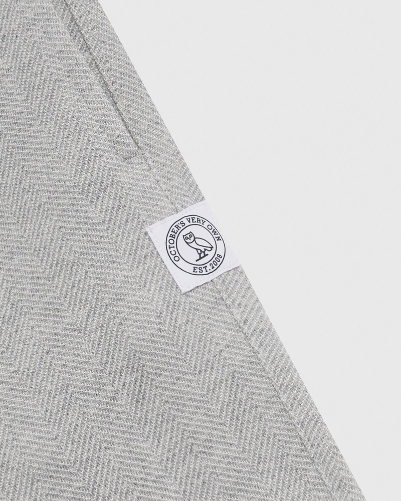 pantalones octobers very own ovo herringbone open hem sweatpant grises