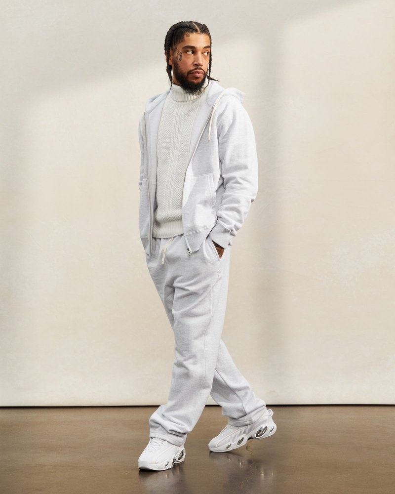 pantalones octobers very own ovo herringbone open hem sweatpant grises
