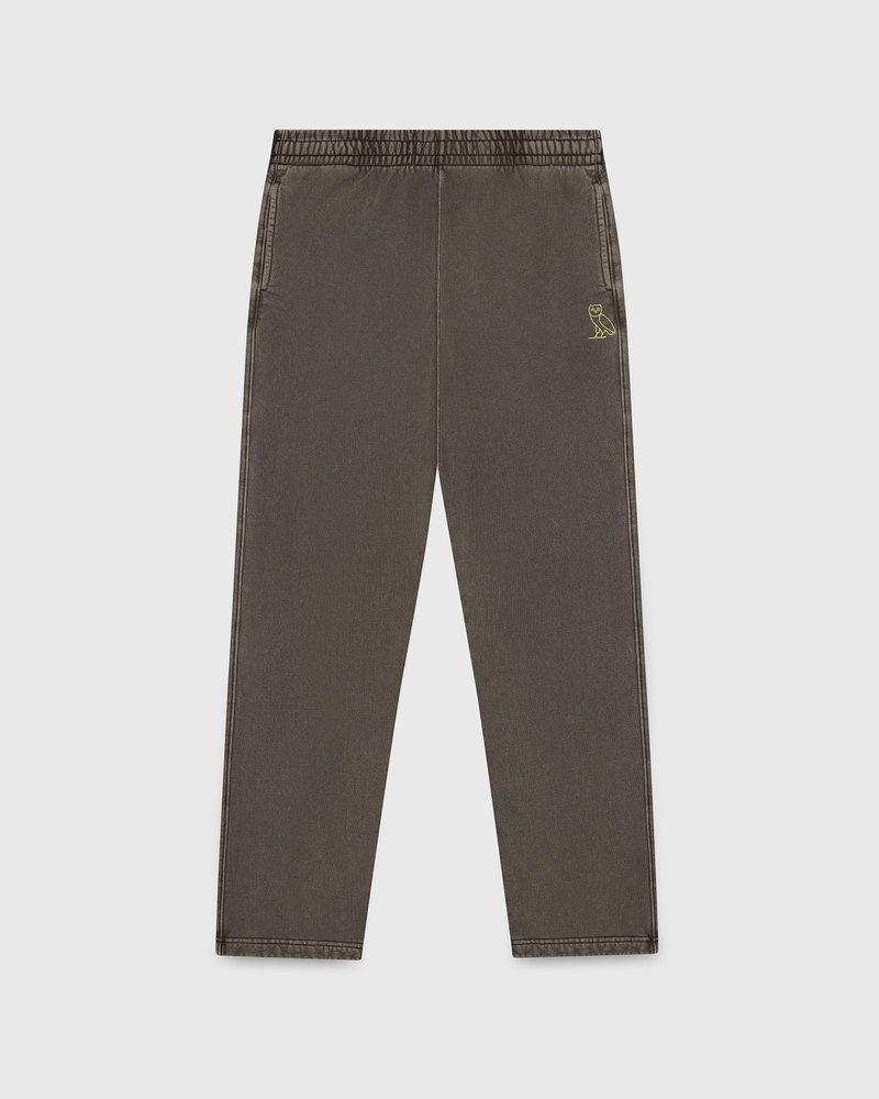 pantalones octobers very own ovo muskoka garment dyed open hem sweatpant marrom