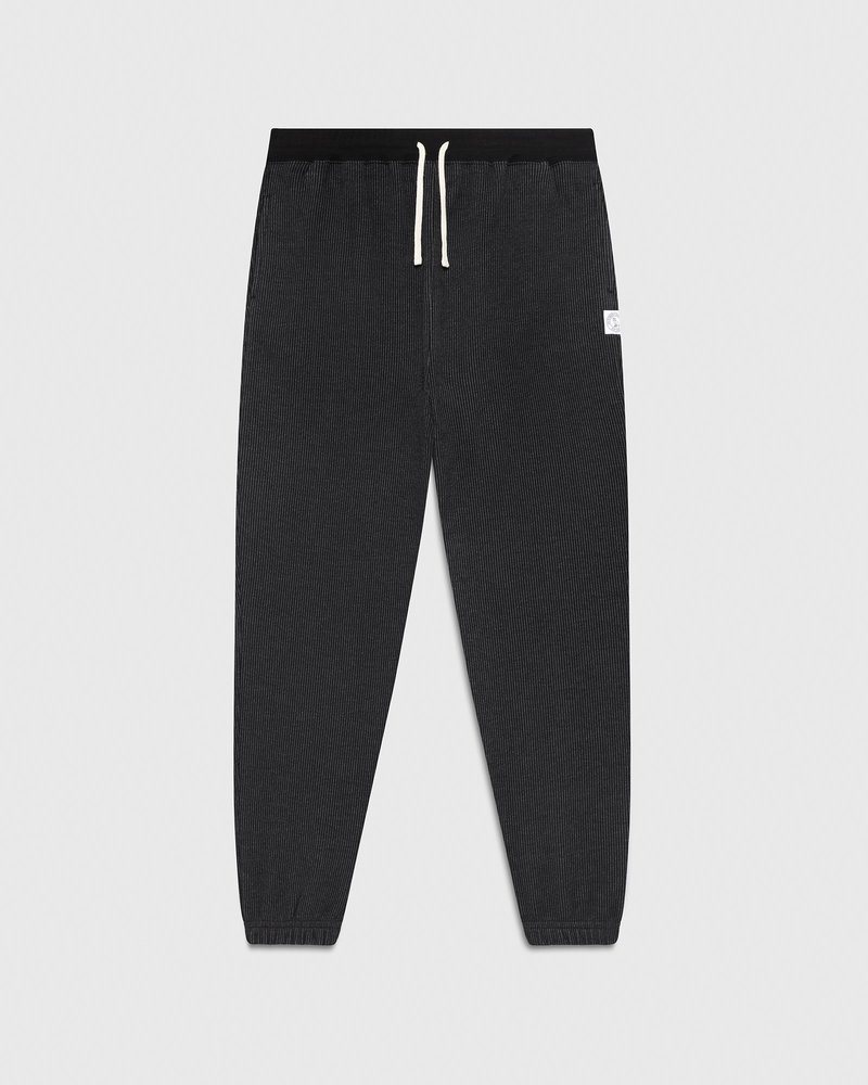 pantalones octobers very own ovo seersucker fleece relaxed fit sweatpant blackcharcoal
