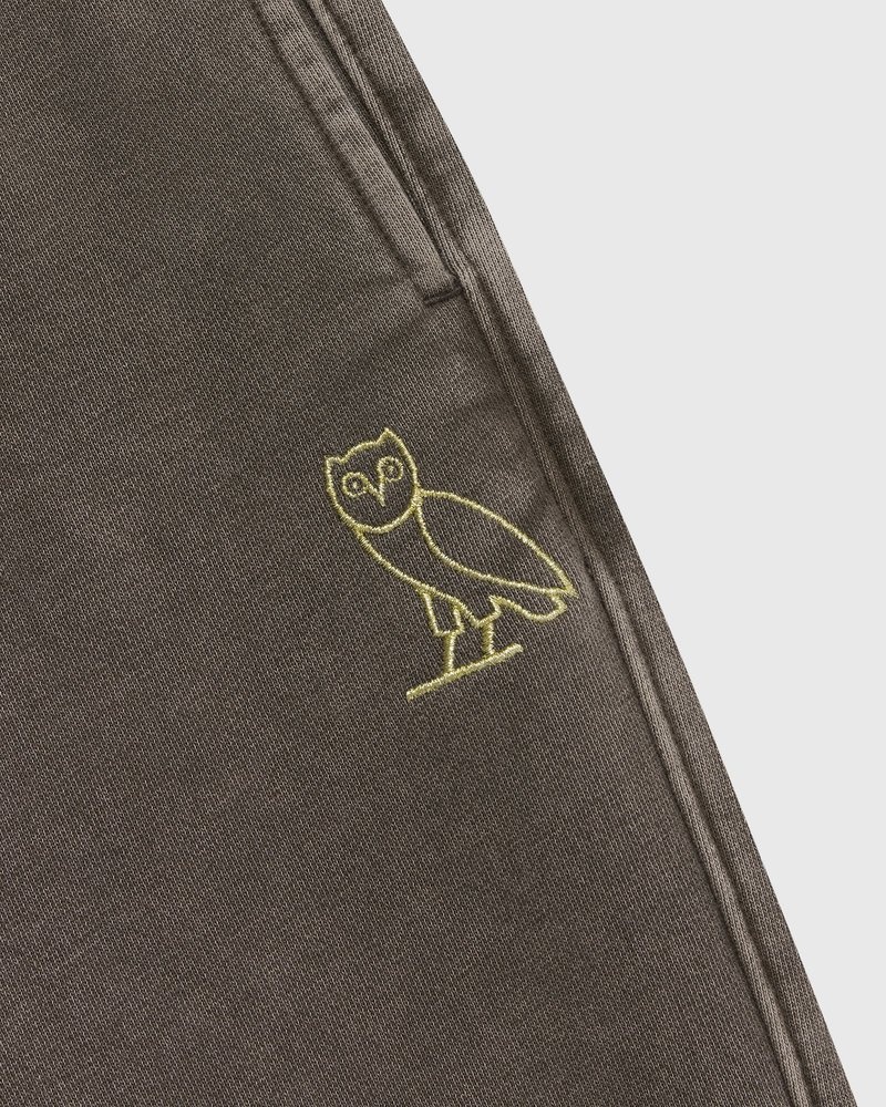 pantalones octobers very own ovo muskoka garment dyed relaxed fit sweatpant marrom