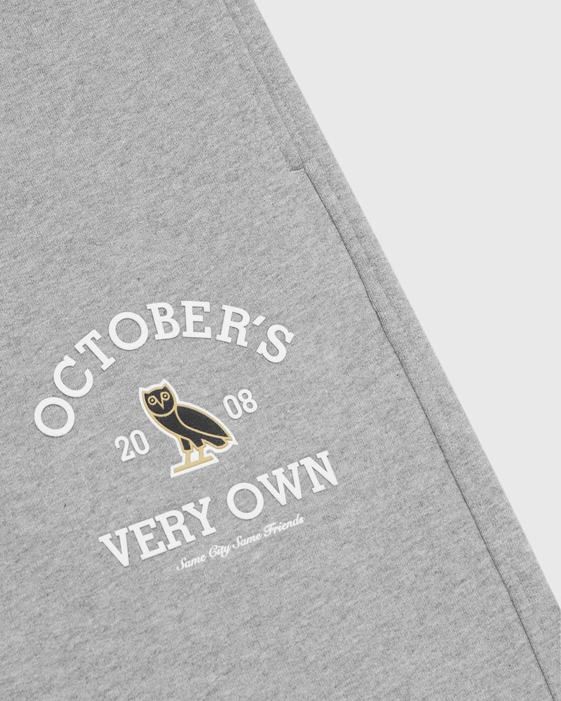 pantalones octobers very own ovo collegiate open hem sweatpant grises
