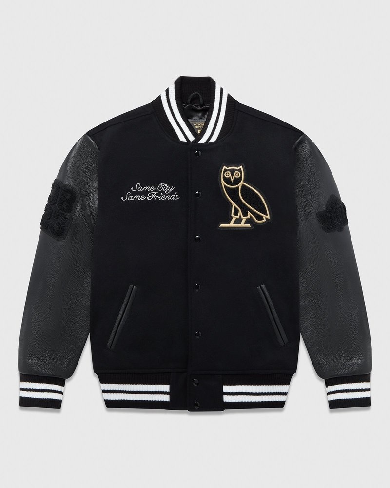 ropa de abrigo octobers very own ovo collegiate jacket negros