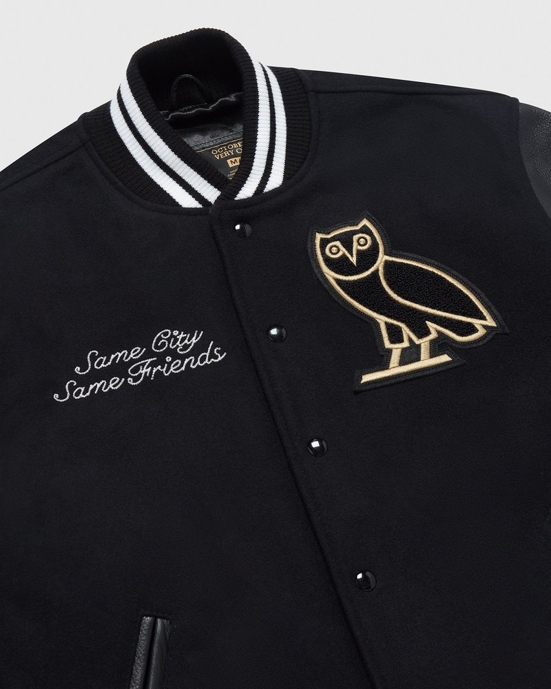 ropa de abrigo octobers very own ovo collegiate jacket negros
