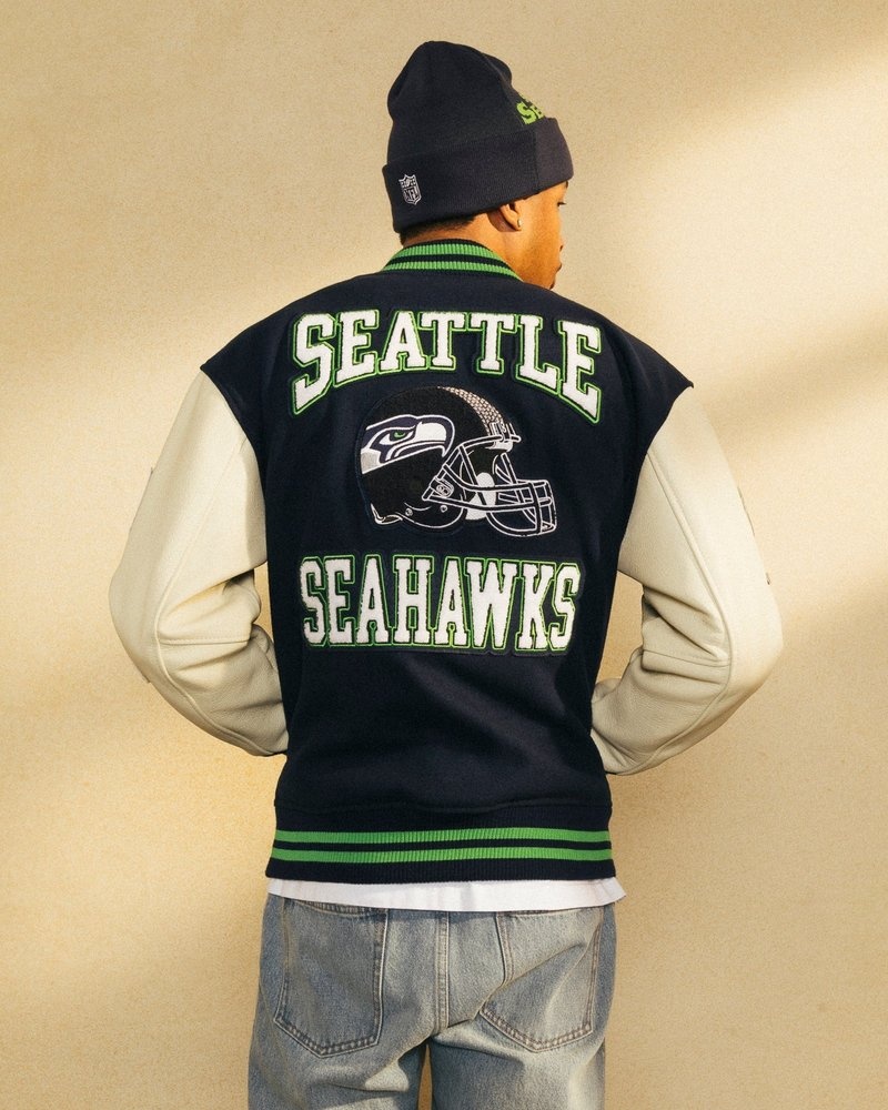 ropa de abrigo octobers very own ovo nfl seattle seahawks varsity jacket azules