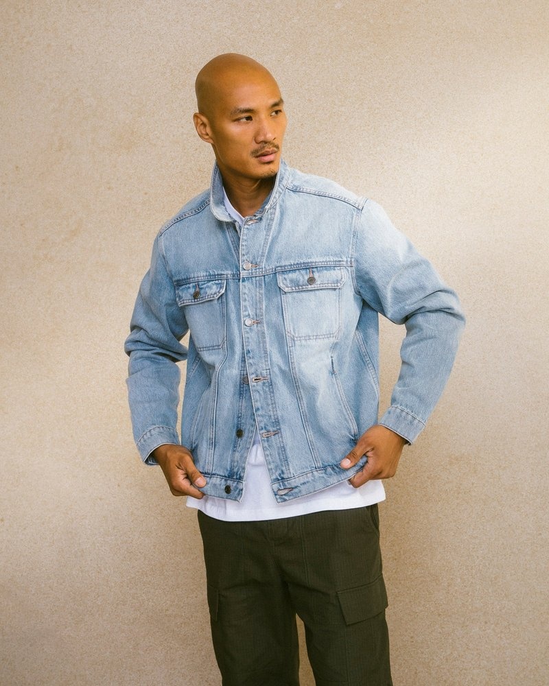 ropa de abrigo octobers very own ovo trucker jacket azules azules