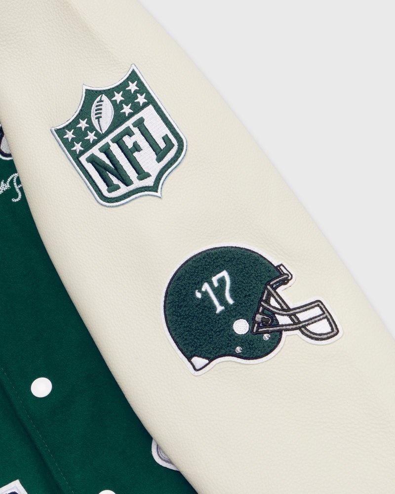 ropa de abrigo octobers very own ovo nfl philadelphia eagles varsity jacket verdes
