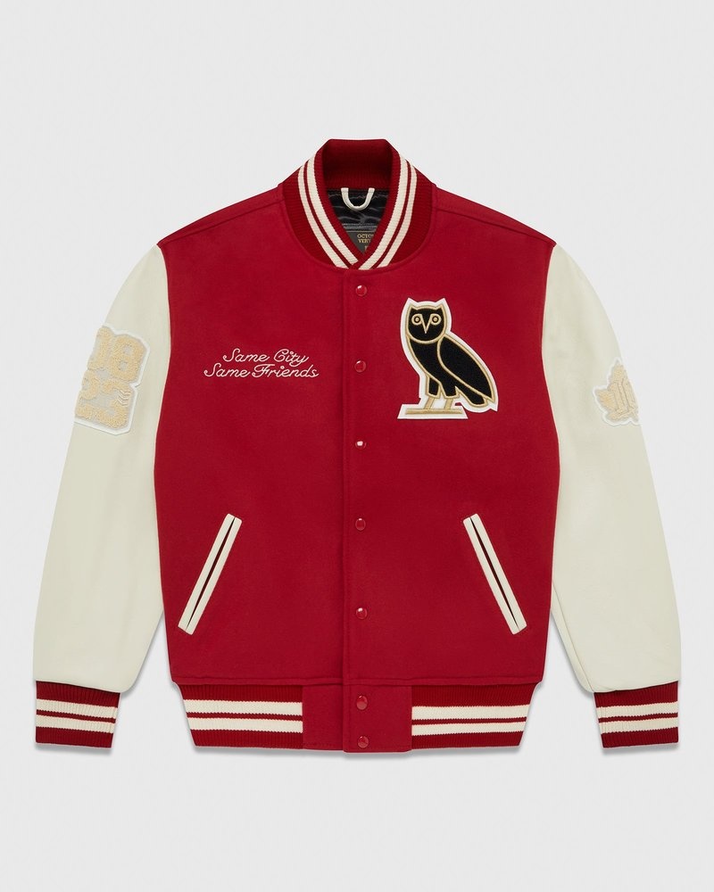 ropa de abrigo octobers very own ovo collegiate jacket redcream