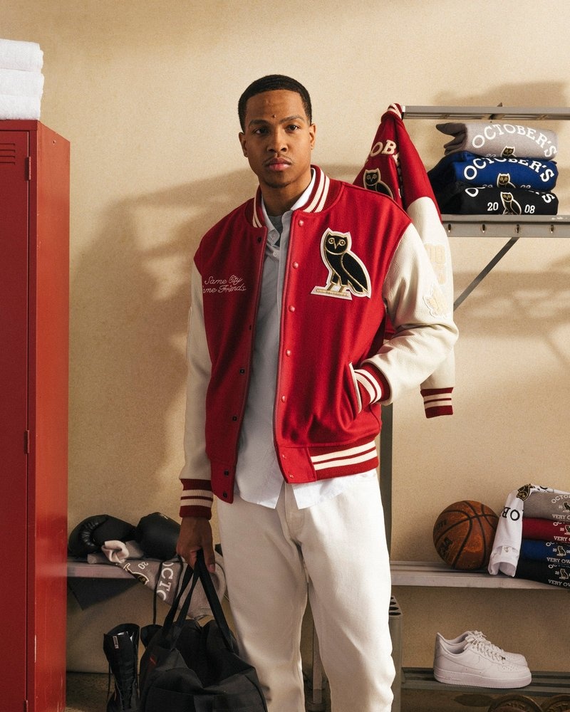 ropa de abrigo octobers very own ovo collegiate jacket redcream