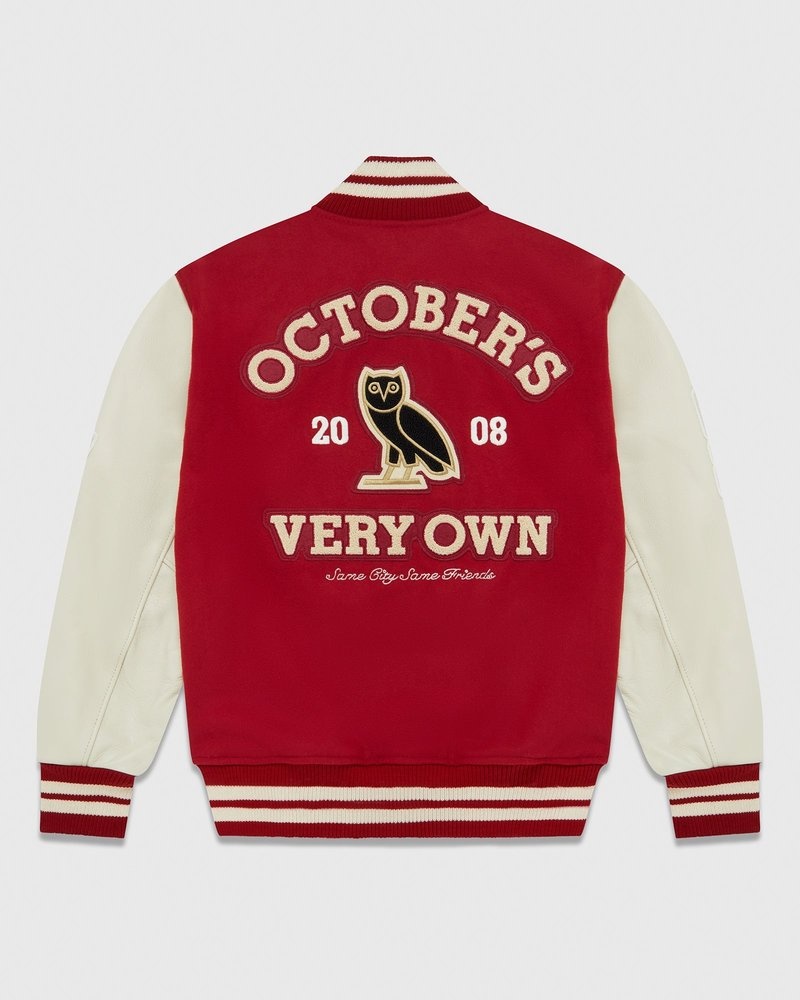 ropa de abrigo octobers very own ovo collegiate jacket redcream