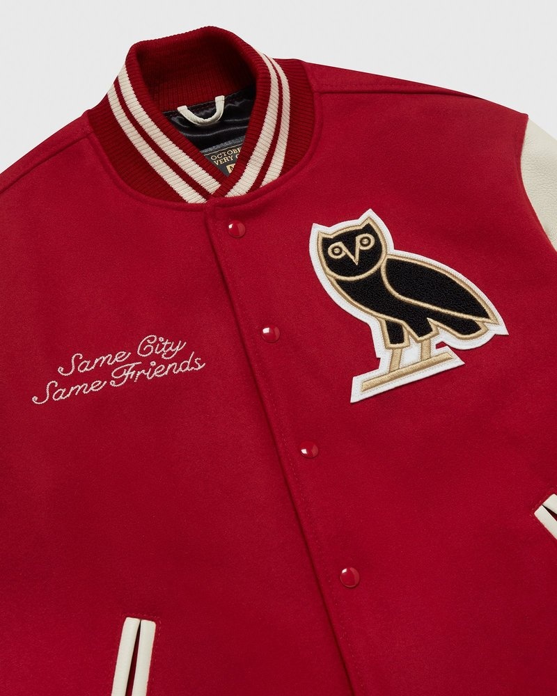 ropa de abrigo octobers very own ovo collegiate jacket redcream