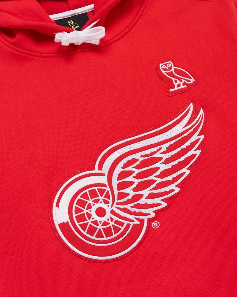 suéteres octobers very own ovo detroit red wings hoodie rojos