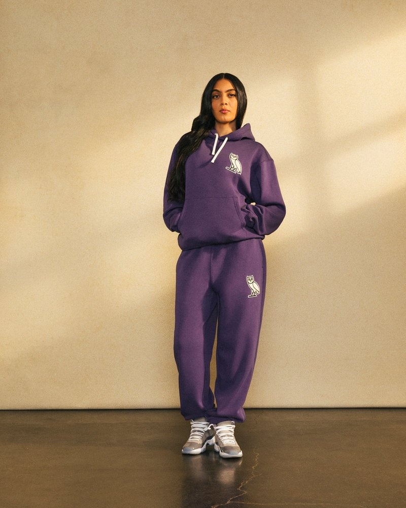 suéteres octobers very own ovo mini og plush hoodie morados
