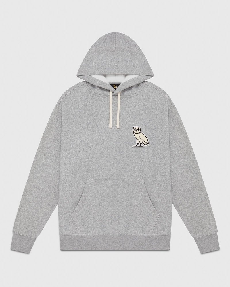 suéteres octobers very own ovo mini og plush hoodie grises