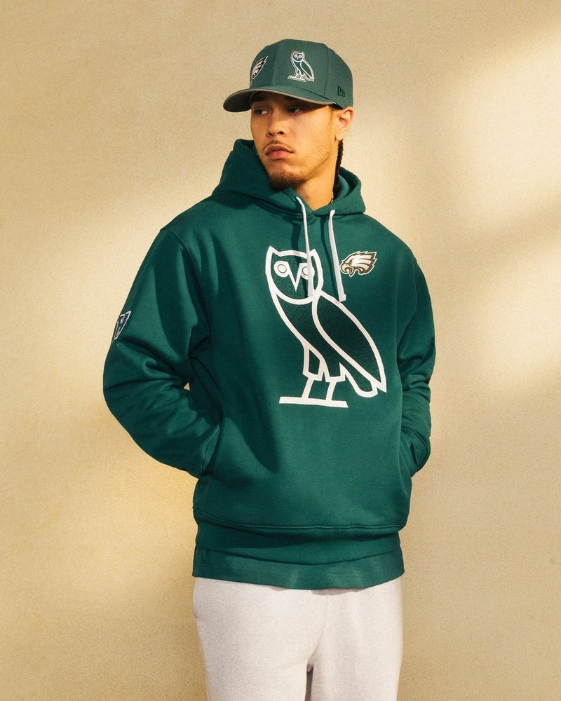 suéteres octobers very own ovo nfl philadelphia eagles og hoodie verdes