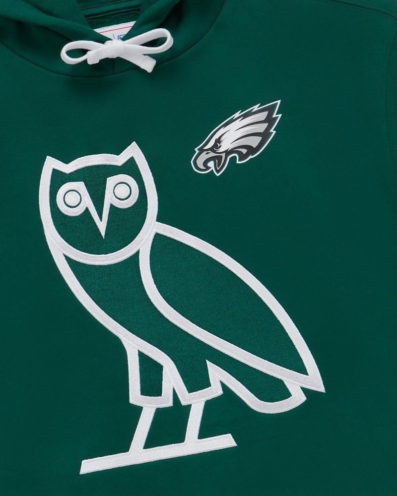 suéteres octobers very own ovo nfl philadelphia eagles og hoodie verdes