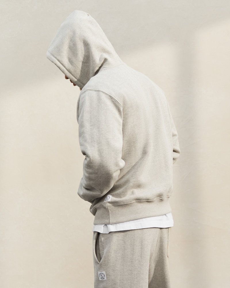 suéteres octobers very own ovo herringbone hoodie grises