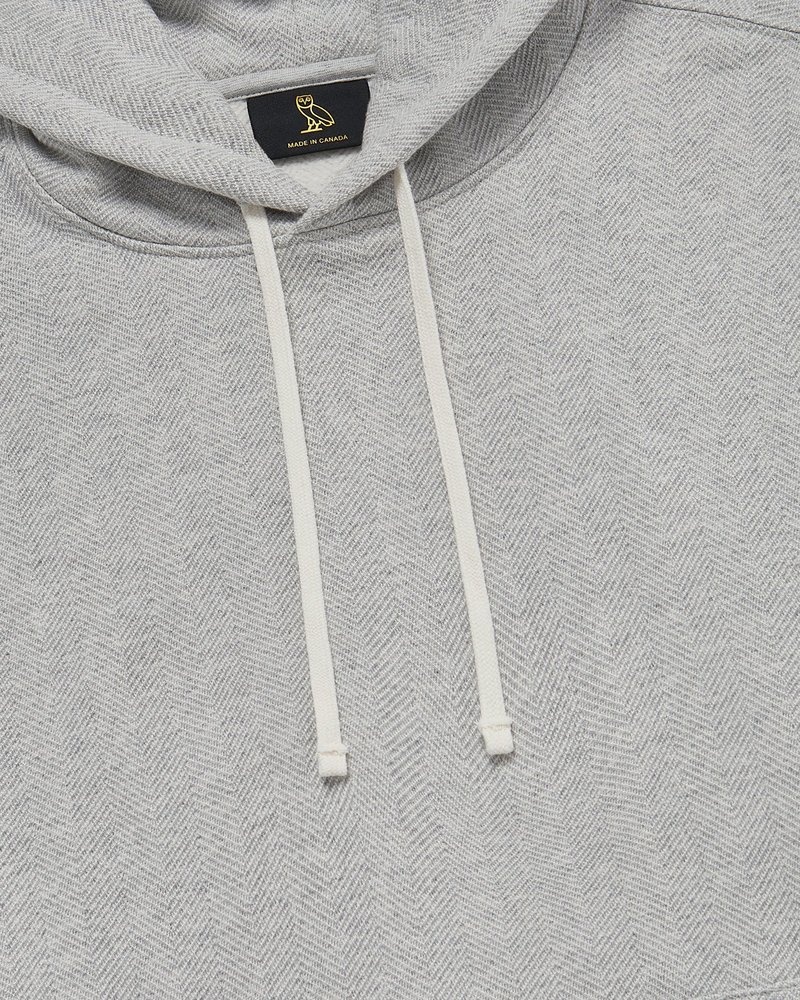 suéteres octobers very own ovo herringbone hoodie grises