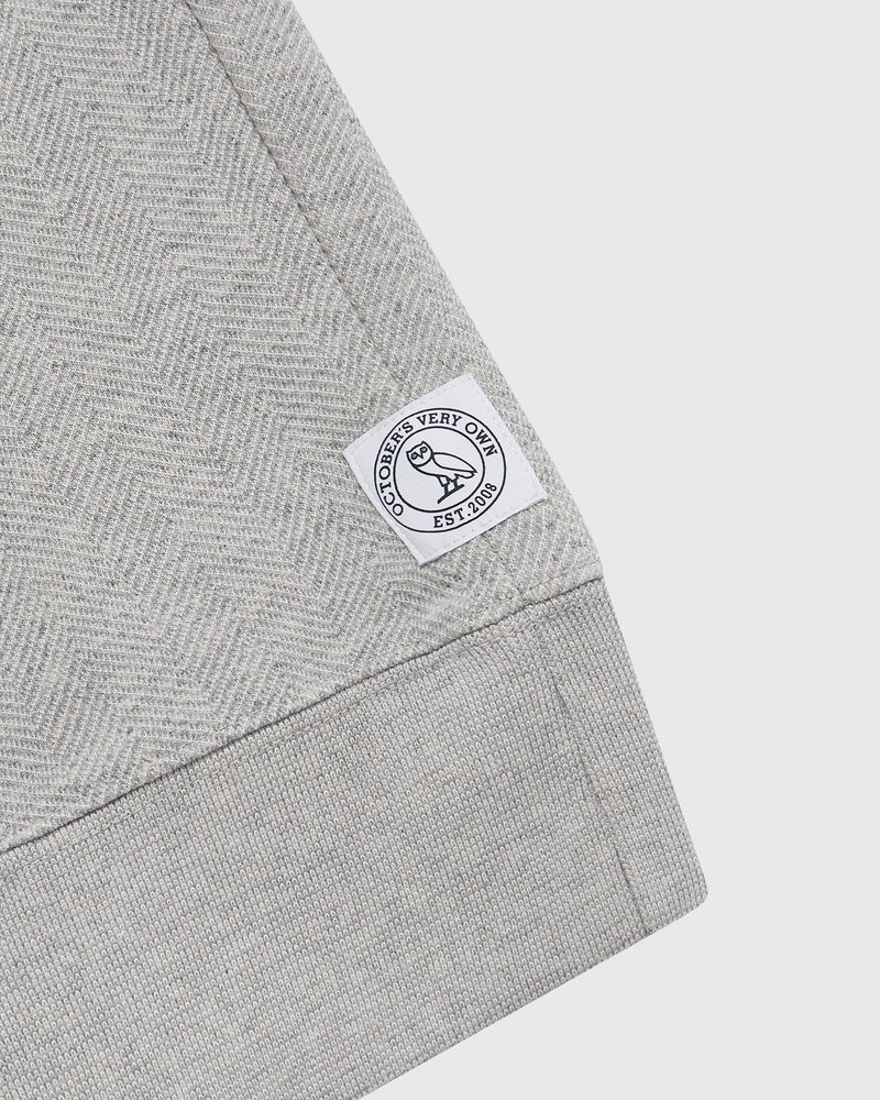 suéteres octobers very own ovo herringbone hoodie grises