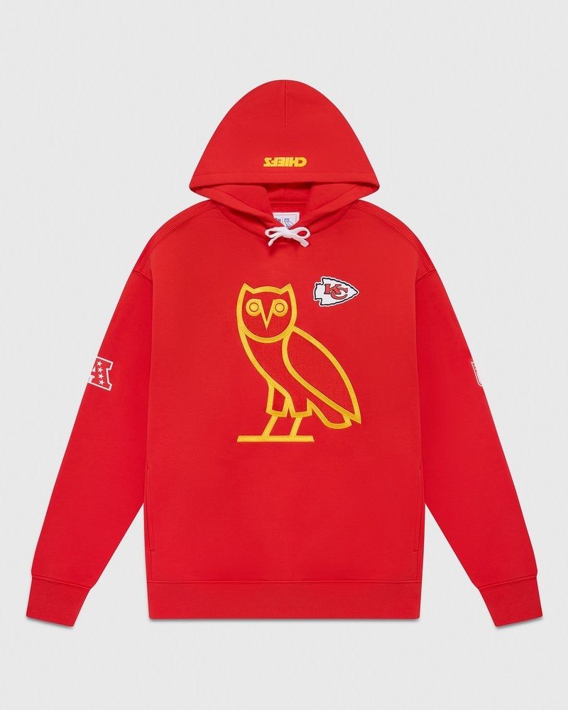 suéteres octobers very own ovo nfl kansas city chiefs og hoodie rojos