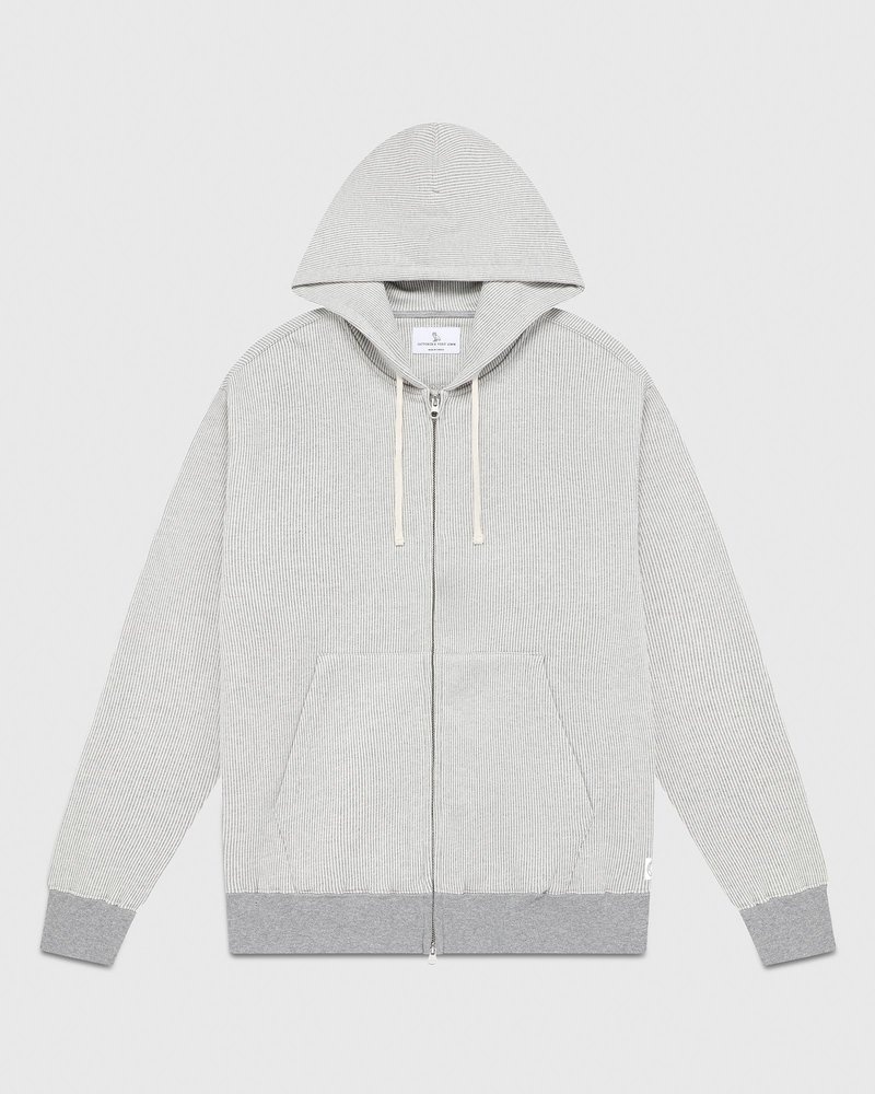 suéteres octobers very own ovo seersucker fleece full zip hoodie greycream