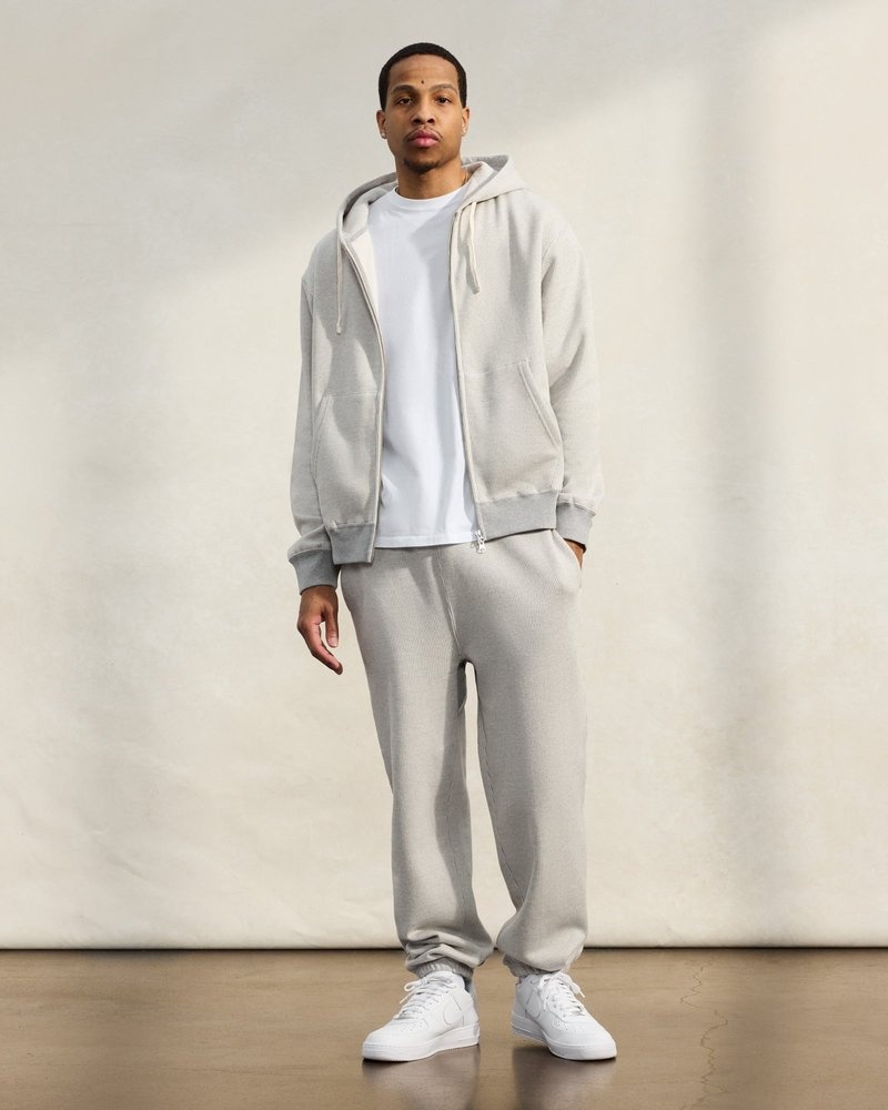 suéteres octobers very own ovo seersucker fleece full zip hoodie greycream