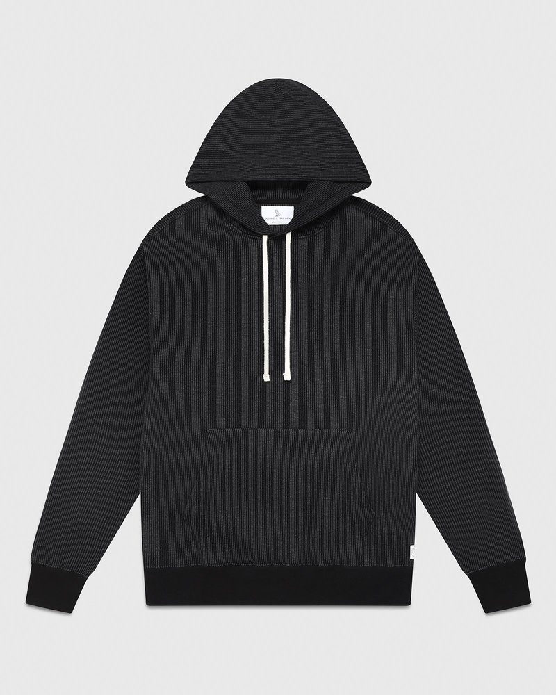 suéteres octobers very own ovo seersucker fleece hoodie blackcharcoal