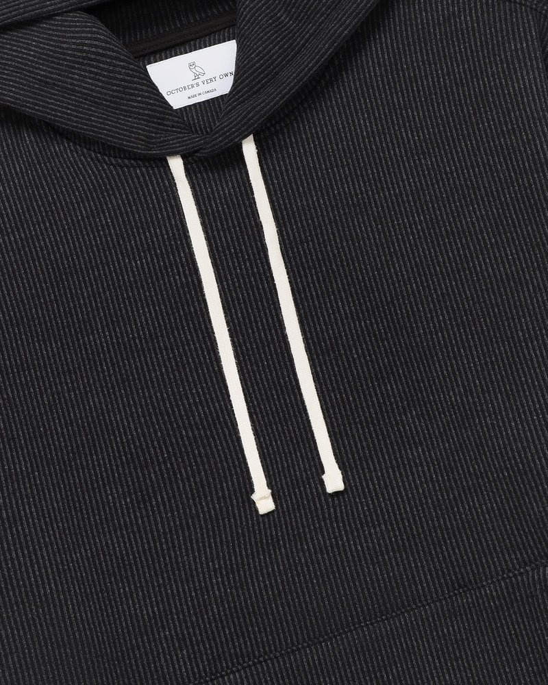 suéteres octobers very own ovo seersucker fleece hoodie blackcharcoal
