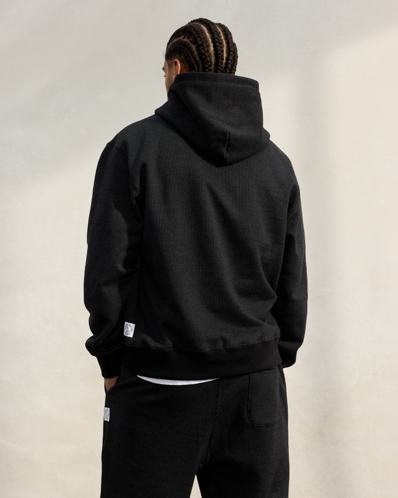 suéteres octobers very own ovo seersucker fleece hoodie blackcharcoal