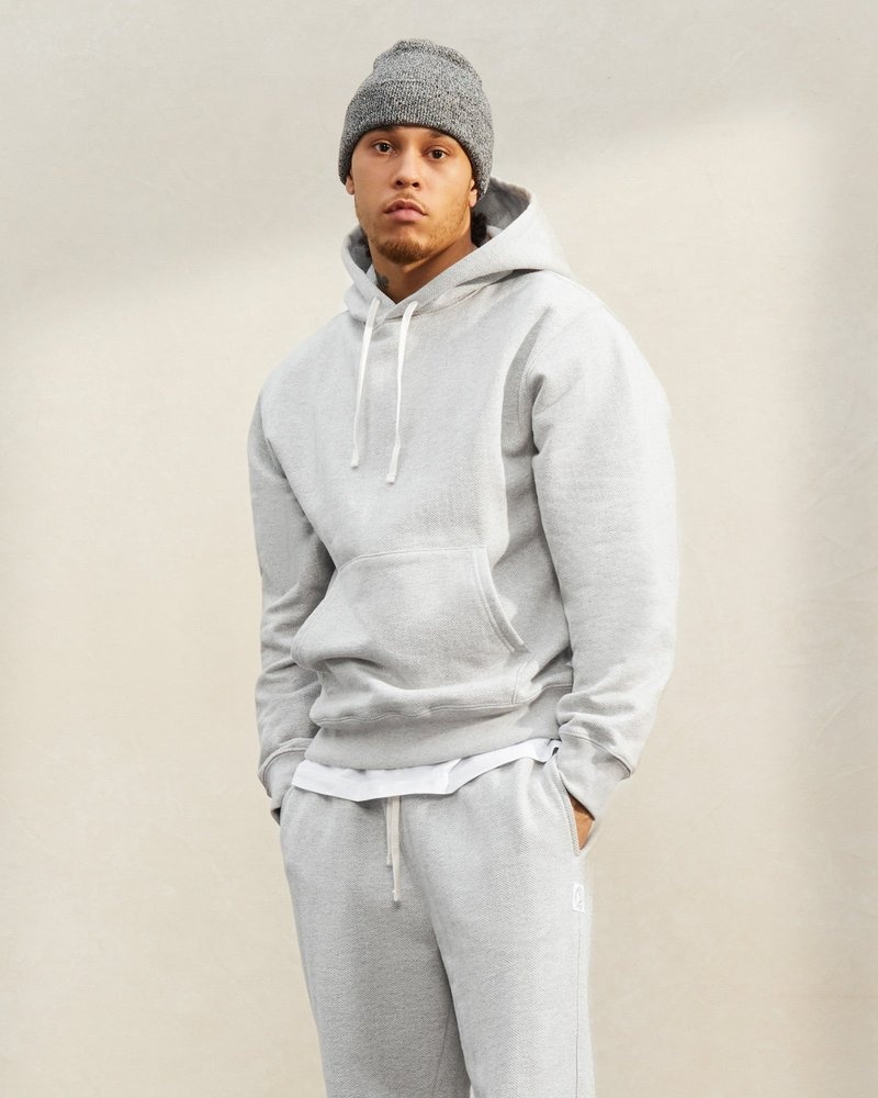 suéteres octobers very own ovo herringbone hoodie grises