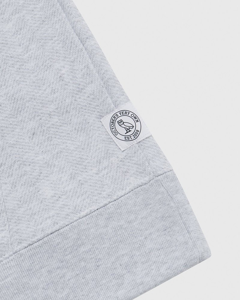 suéteres octobers very own ovo herringbone hoodie grises