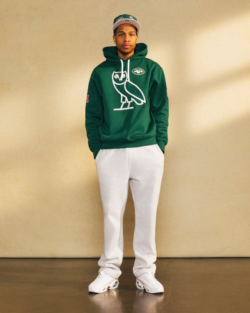 suéteres octobers very own ovo nfl new york jets og hoodie verdes