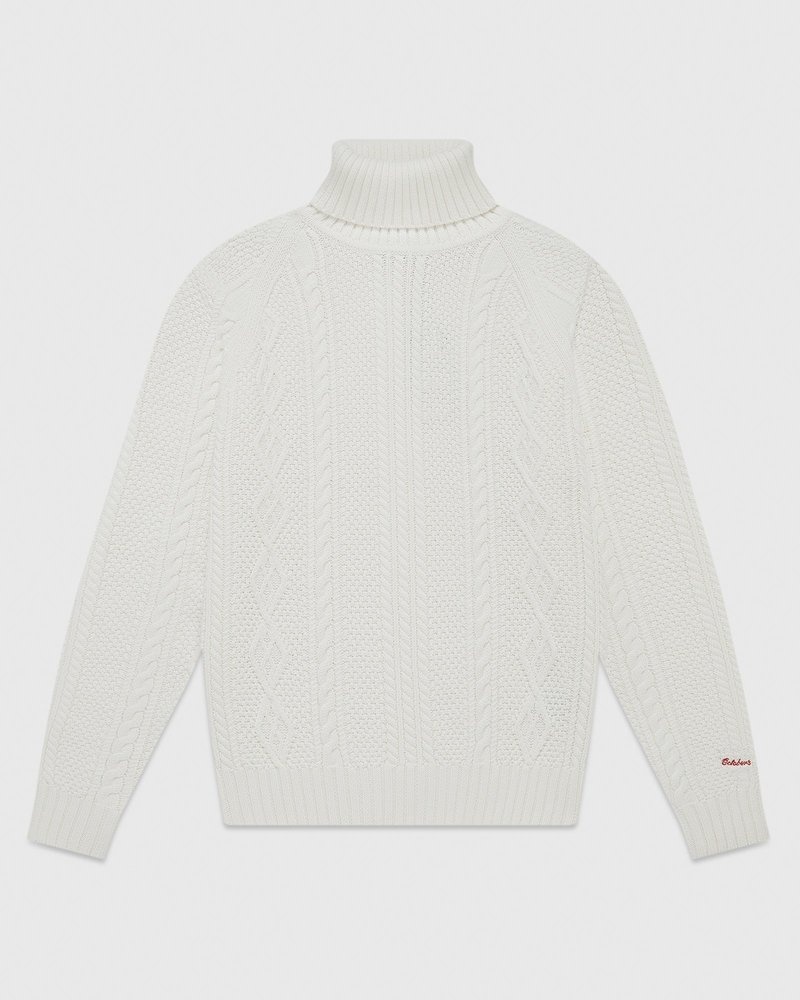 tops octobers very own ovo cable knit turtleneck sueter blancos
