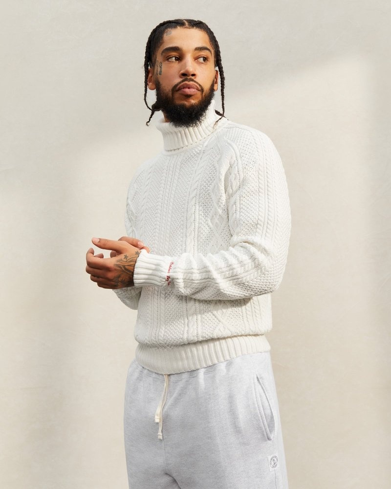tops octobers very own ovo cable knit turtleneck sueter blancos