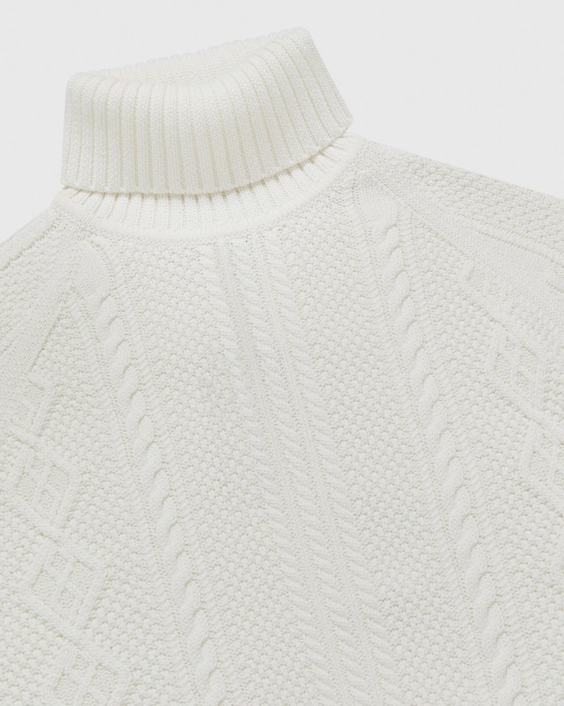 tops octobers very own ovo cable knit turtleneck sueter blancos