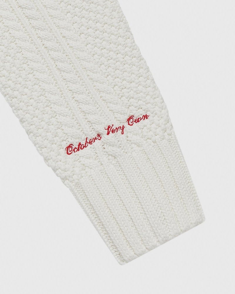 tops octobers very own ovo cable knit turtleneck sueter blancos