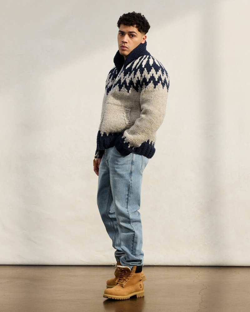 tops octobers very own ovo canadian sueter company hand knit cardigan oatmeal