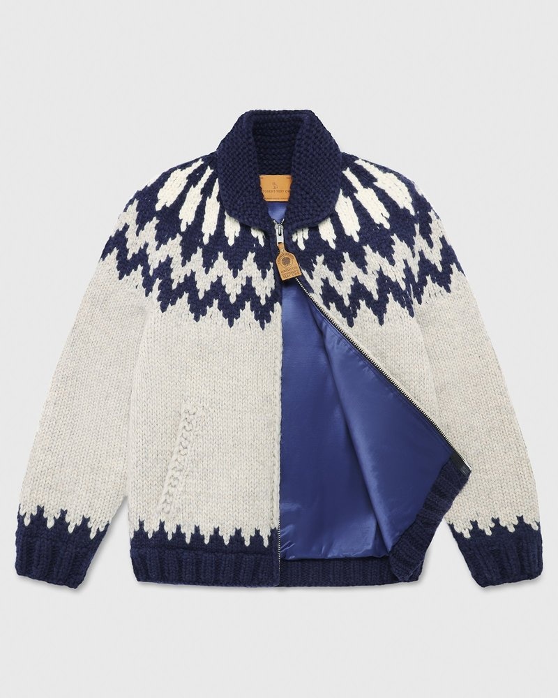 tops octobers very own ovo canadian sueter company hand knit cardigan oatmeal
