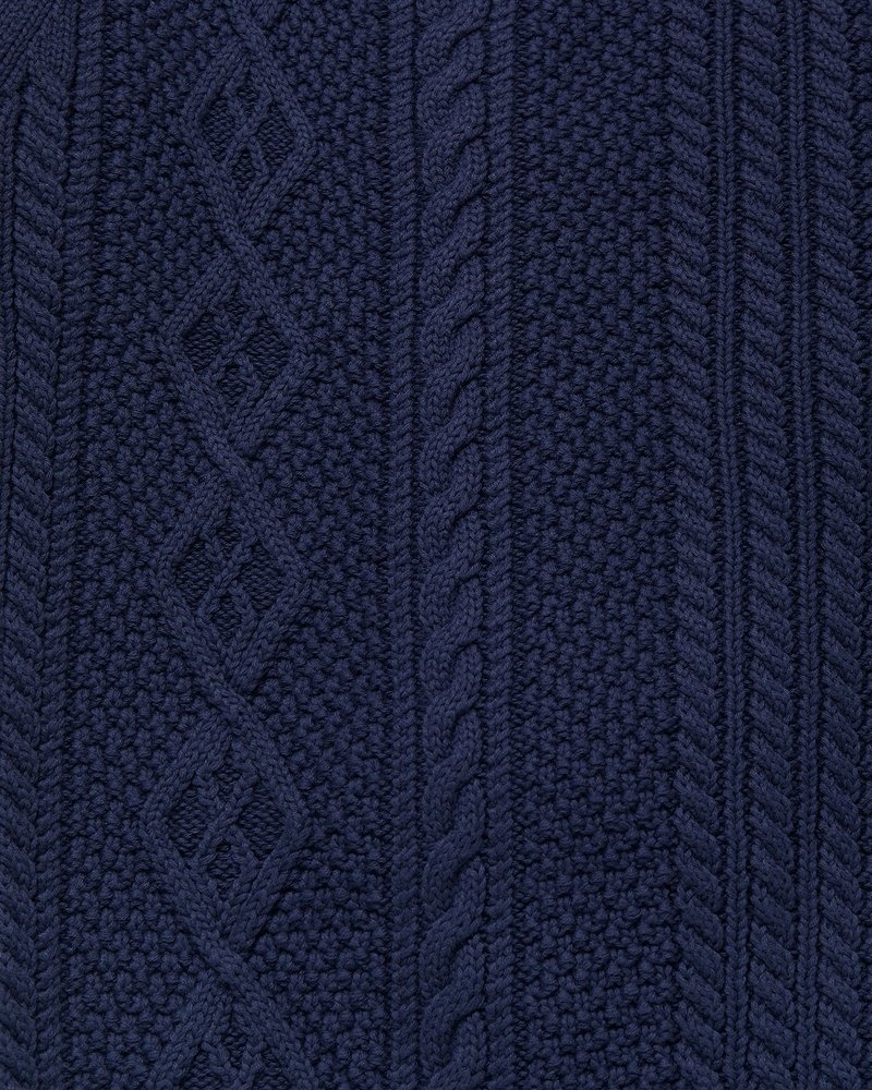 tops octobers very own ovo cable knit turtleneck sueter azul marino