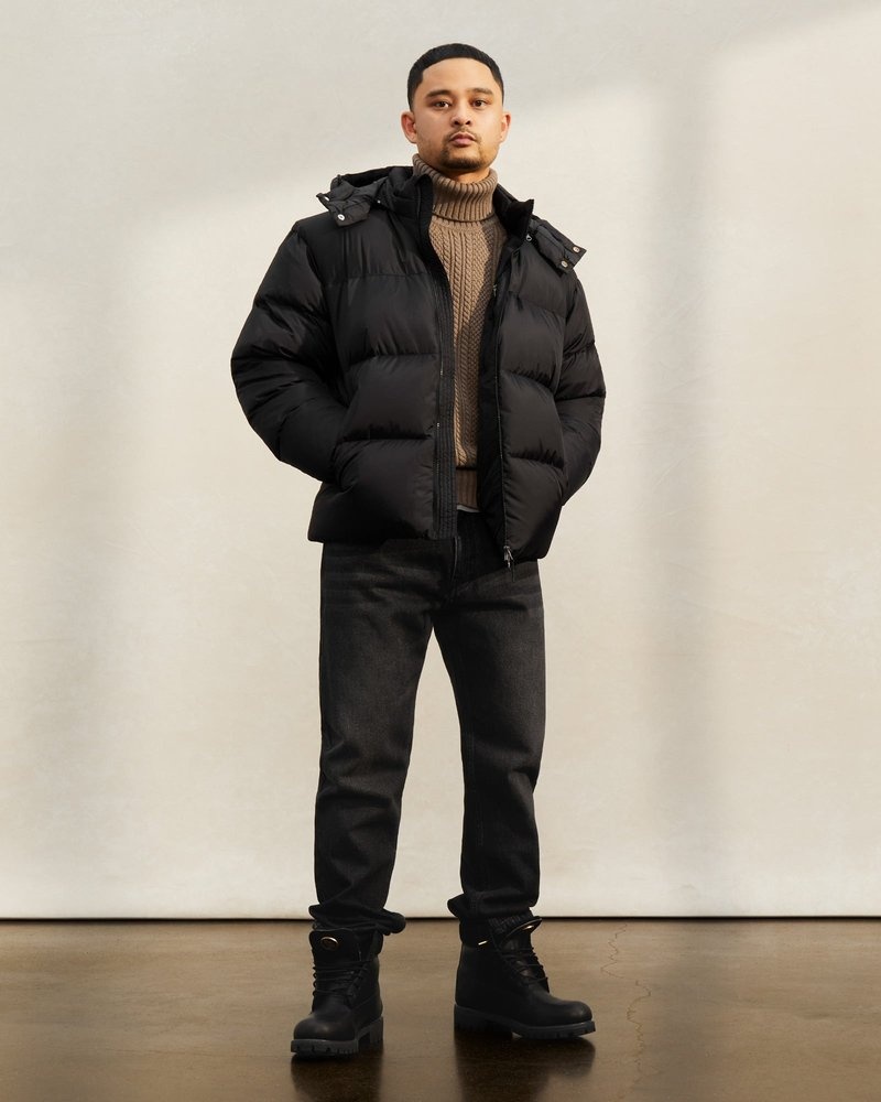 tops octobers very own ovo cable knit turtleneck sueter taupe