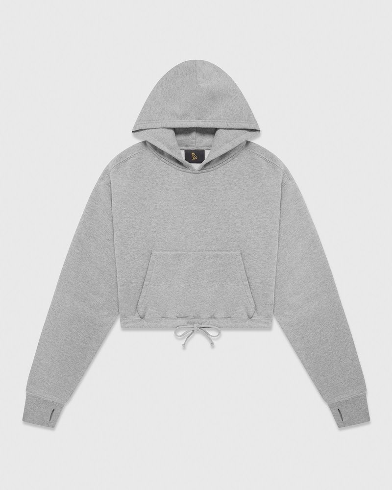 suéteres octobers very own ovo cropped hoodie grises
