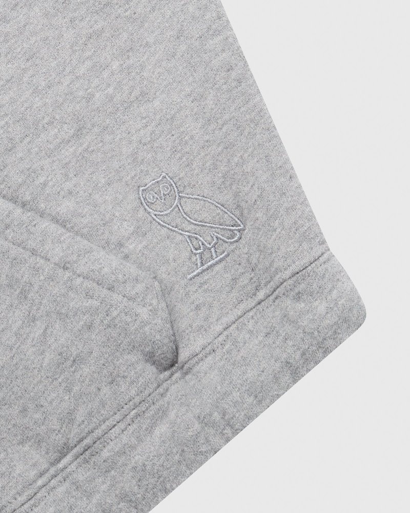suéteres octobers very own ovo cropped hoodie grises