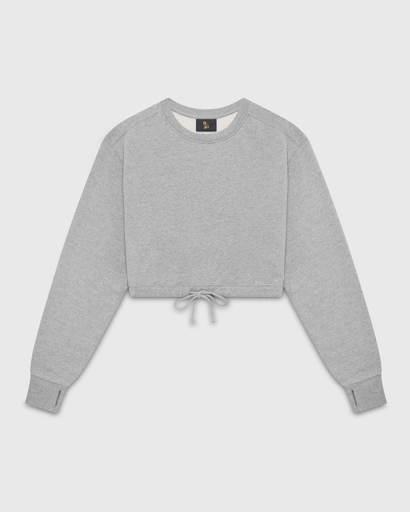 suéteres octobers very own ovo cropped crewneck sweatshirt grises