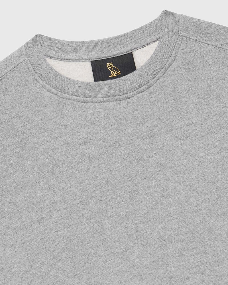 suéteres octobers very own ovo cropped crewneck sweatshirt grises
