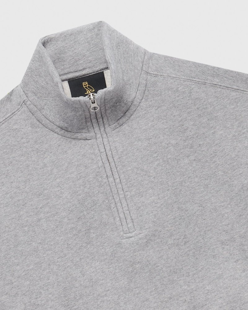suéteres octobers very own ovo quarter zip mockneck sweatshirt grises