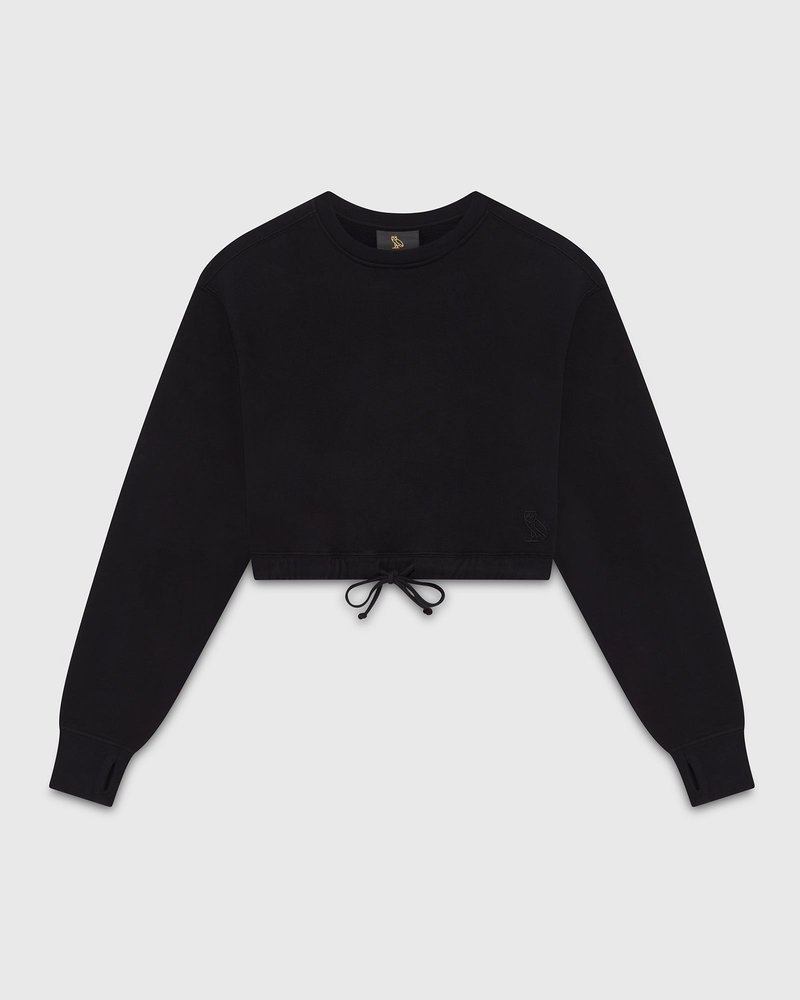 suéteres octobers very own ovo cropped crewneck sweatshirt negros
